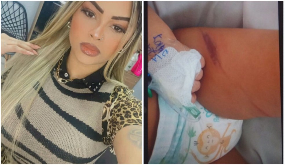 Sandra Maria de Sousa Silva, de 34 anos, morta no apartamento onde morava na Sé, Centro de SP, ao lado da filha de oito meses. — Foto: Montagem/g1