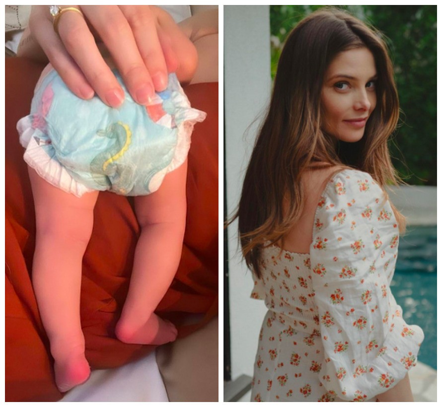 The photo shared by actress Ashley Greene shows her newborn daughter's legs (Photo: Instagram)