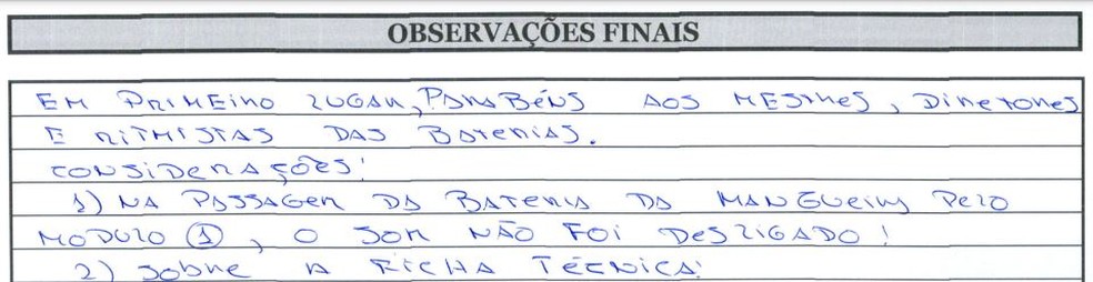Observação da jurada Mila Schiavo: som ligado — Foto: Reprodução