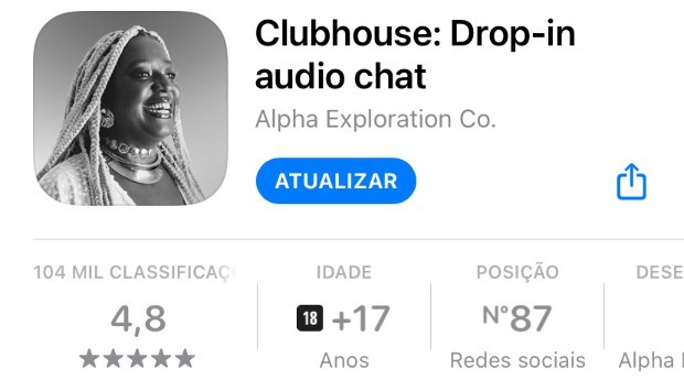 Dandara Pagu é a primeira brasileira a virar ícone do aplicativo Clubhouse (Foto: Reprodução)