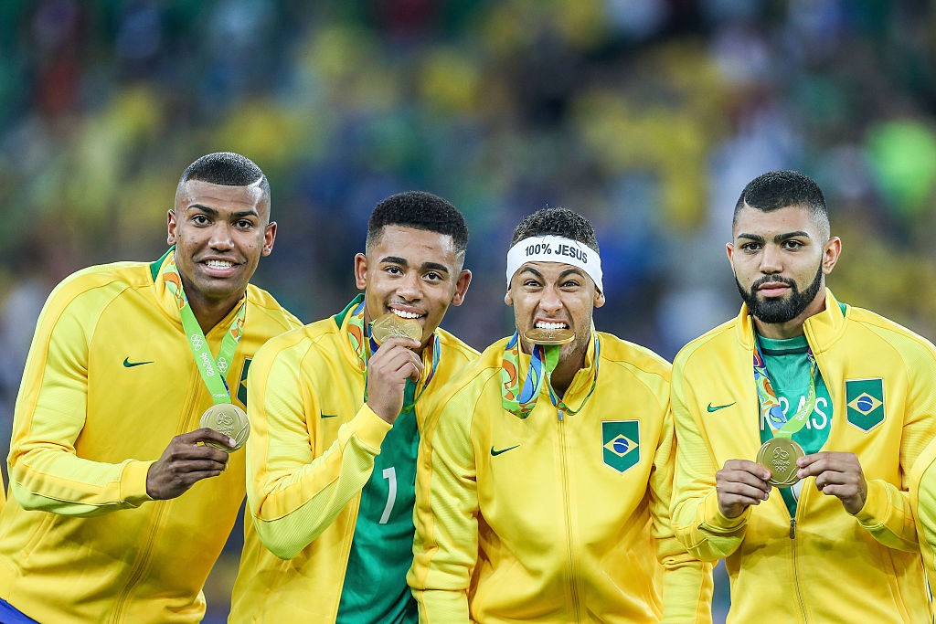  Walace, Gabriel Jesus, Neymar Jr e Gabigol (Foto: Getty Images)