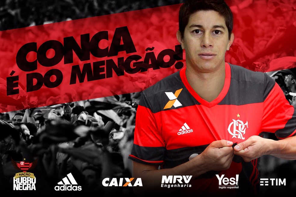 Flamengo anunciou Conca em janeiro (Foto: Divulgação)