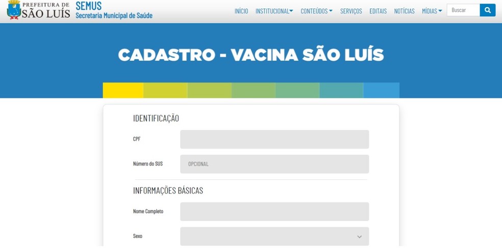 Cadastro para vacinar idosos a partir de 75 anos é feito por meio de plataforma na internet. — Foto: Divulgação/Prefeitura de São Luís