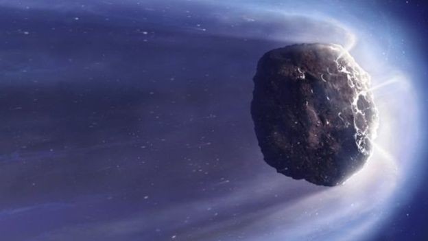 Ilustração de um cometa genérico. Os cometas são restos de materiais que deram origem a planetas gigantes e nunca chegaram a ser incorporados a esses planetas. (Foto: SCIENCE PHOTO LIBRARY/BBC)