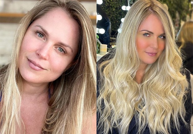 Antes e depois do look dos cabelos de Susana Werner (Foto: Reprodução/Instagram)