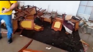 Salão nobre após ataque terrorista de bolsonaristas radicais — Foto: Reprodução/GloboNews