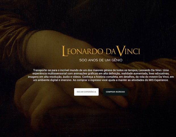 MIS lança mostra virtual sobre Leonardo Da Vinci com imagens 360º e RA (Foto: Divulgação / MIS)