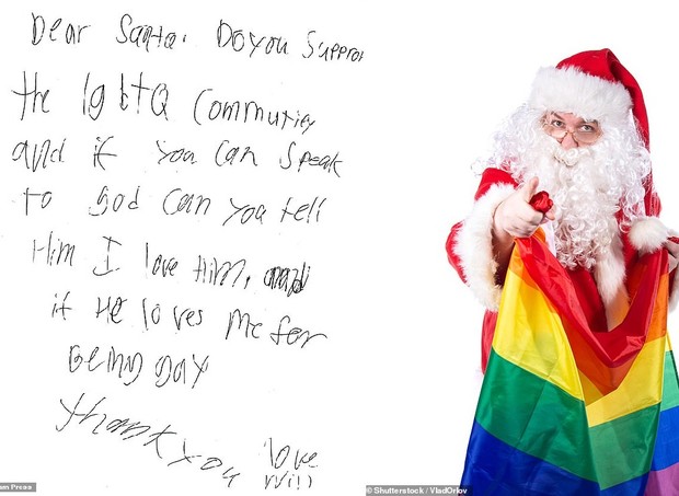 Carta de menino que se diz homossexual ao Papai Noel emociona web (Foto: Reprodução/Daily Mail)