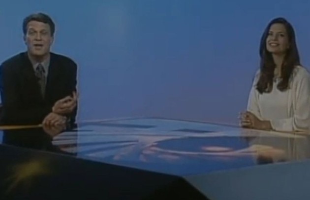 Pedro Bial e Helena Ranaldi apresentaram o 'Fantástico' em 1996 (Foto: Reprodução da internet)