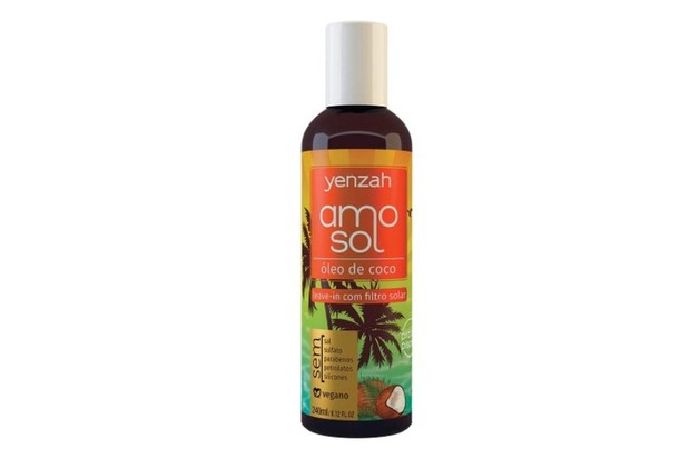 O leave-in praia e piscina da Yenzah é um produto recomendado para cuidar dos cabelos no verão (Foto: Reprodução/Amazon)