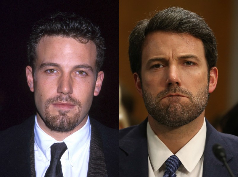 À esquerda, o ator e futuro diretor tinha apenas 26 anos. Agora, ele está com 42 anos. (Foto: Getty Images)