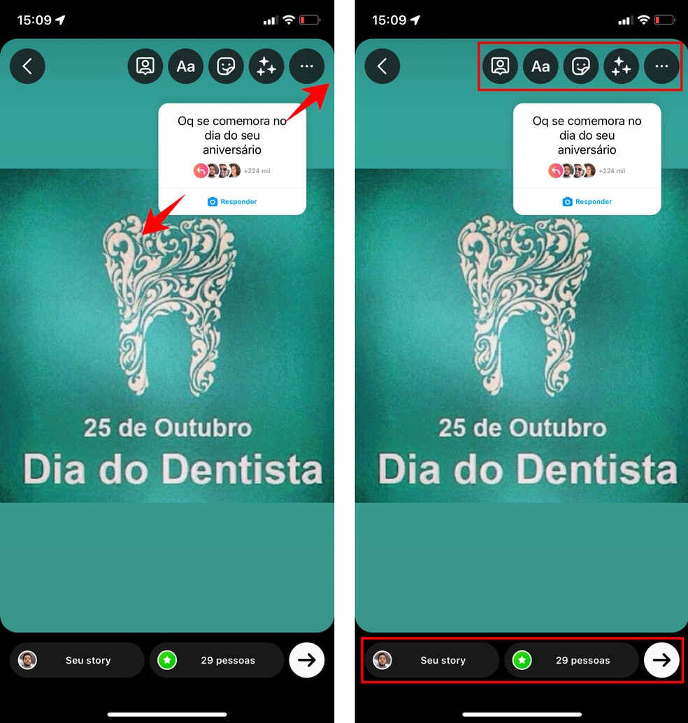 Veja como publicar corrente do aniversário no Instagram Stories — Foto: Reprodução/Rodrigo Fernandes