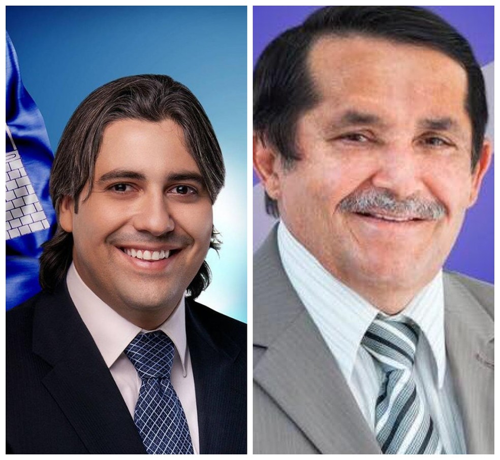 Thiago Nunes (esq.) e Zito da Barra (dir.), prefeito e vice-prefeito de Agrestina — Foto: Divulgação