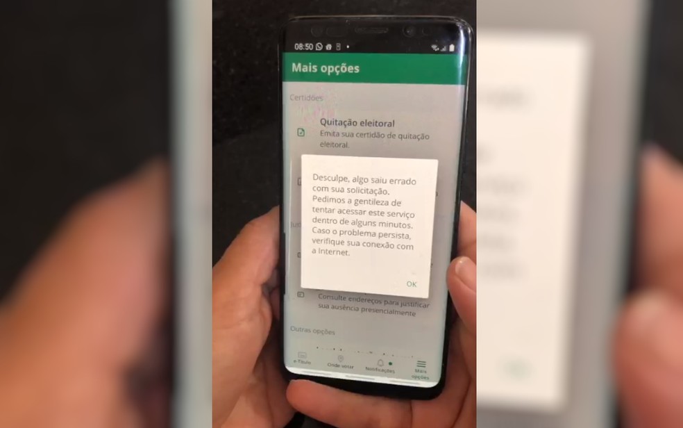 Eleitores relatam dificuldades na hora de usar o e-Título em Goiás — Foto: Reprodução/TV Anhanguera