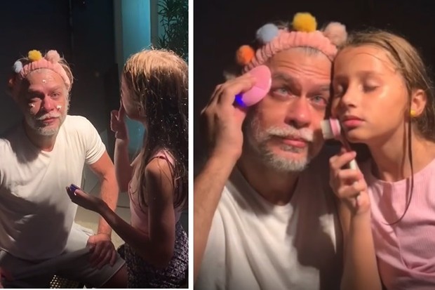 Fábio Assunção e Ella Felipa fazem ritual de skincare (Foto: Reprodução/Instagram)