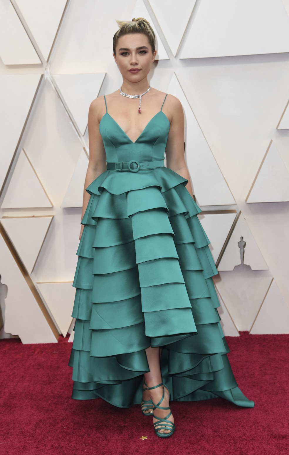 A atriz Florence Pugh no Oscar 2020 — Foto: Richard Shotwell/Invision/AP