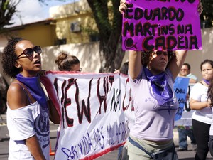 Mulheres realizam protesto (Foto: Maíra Guedes/ Marcha Mundial das Mulheres)