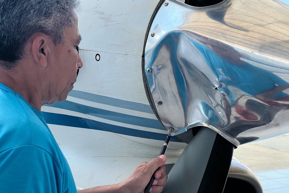 Avião com a deputada federal Rejane Dias colide com urubu e faz pouso de segurança no Piauí — Foto: Reprodução
