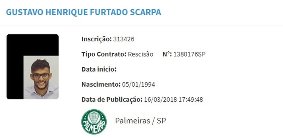 RescisÃ£o de Scarpa publicada no BID desta sexta (Foto: ReproduÃ§Ã£o)