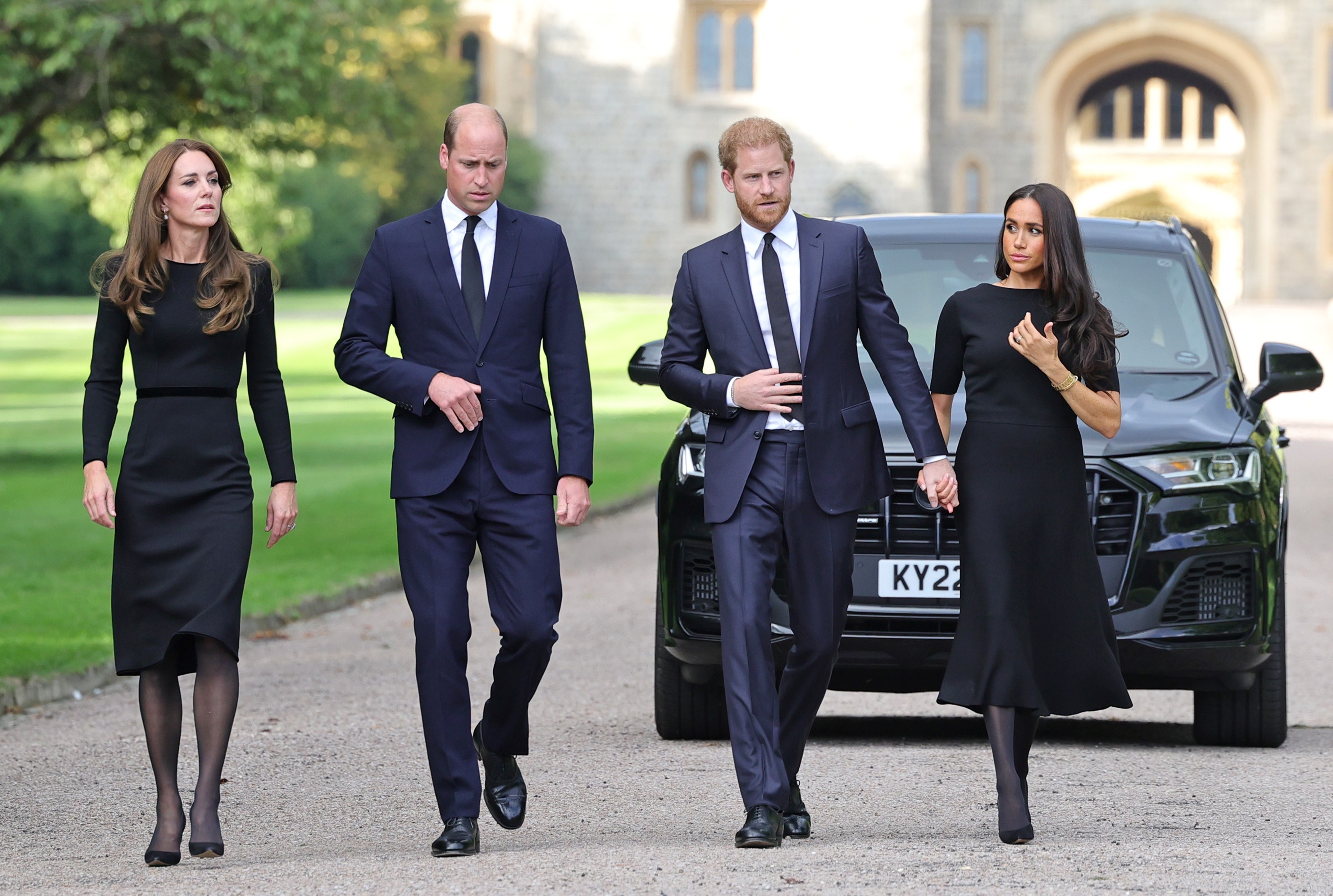 Kate, William, Harry e Meghan se reúnem pela primeira vez desde a morte da rainha Elizabeth (Foto: Getty Images)