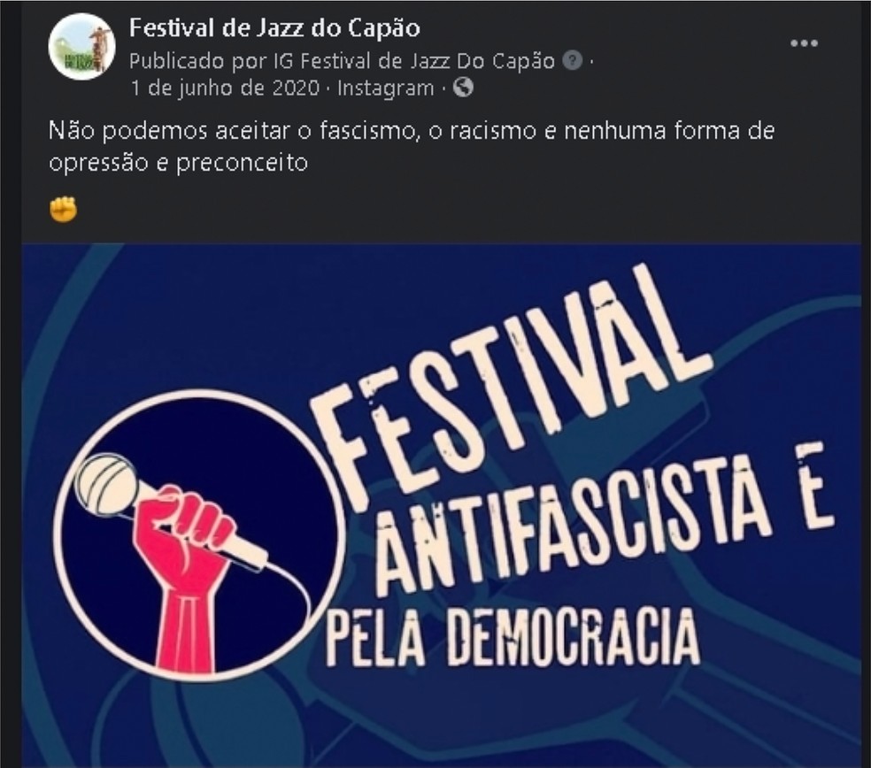 Festival de Jazz da Bahia é aprovado em avaliação da Lei Rouanet com parecer que cita publicação nas redes sociais — Foto: Reprodução