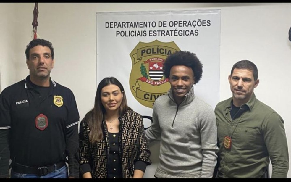 Willian após depoimento no Departamento de Operações Policiais Estratégicas — Foto: Divulgação/Dope
