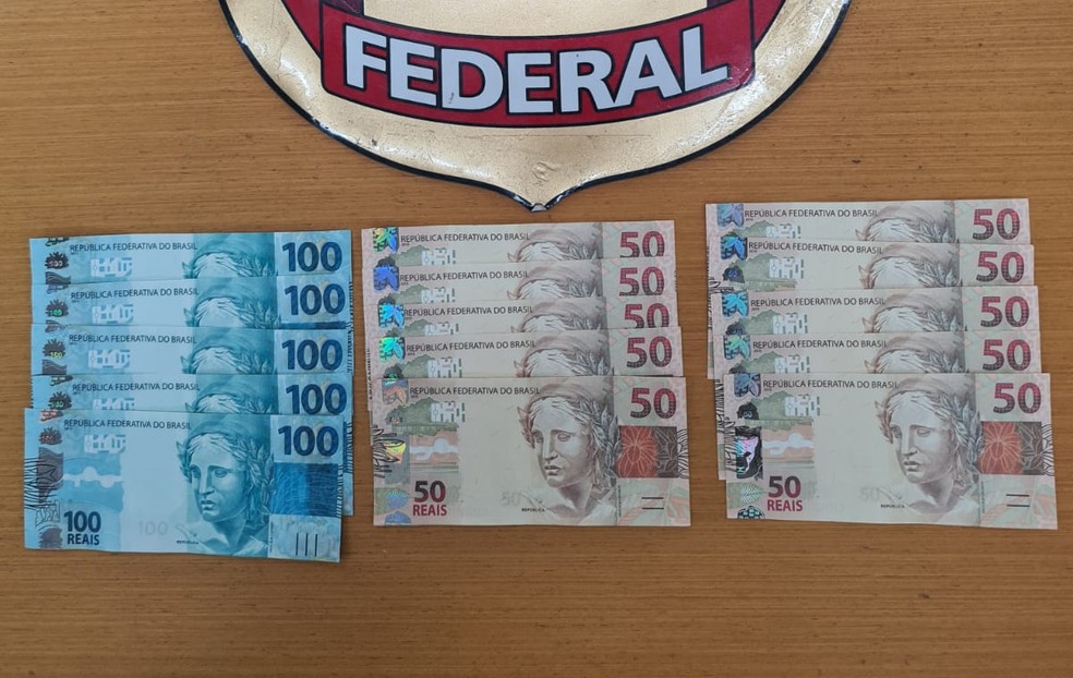 Notas falsas apreendidas pela Polícia Federal em Teresina — Foto: Divulgação/PF