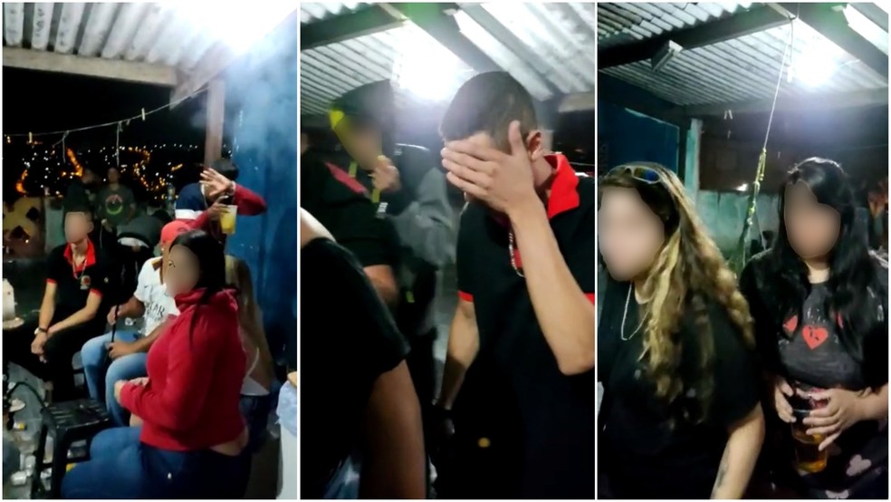Sem máscara, jovens participavam de festa clandestina em Mauá, na Grande São Paulo, no dia 2 de abril — Foto: Divulgação