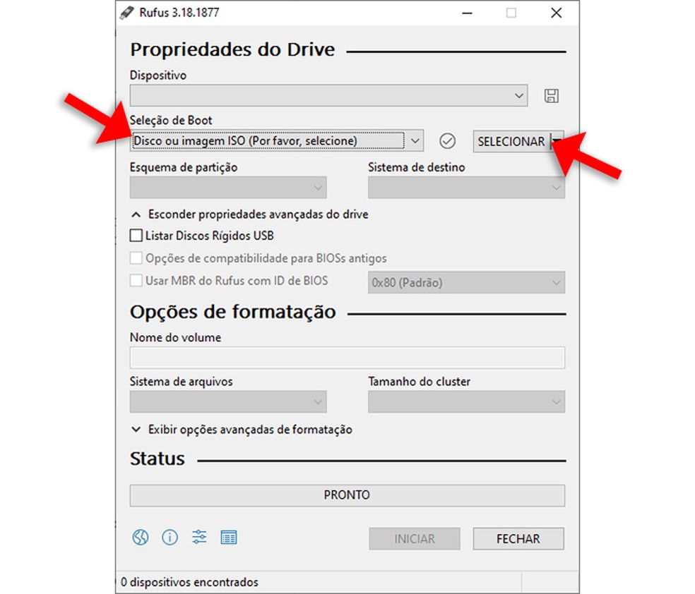 Aplicativo Rufus permite instalar imagem do Windows em um dispositivo USB — Foto: Reprodução/Rafael Leite