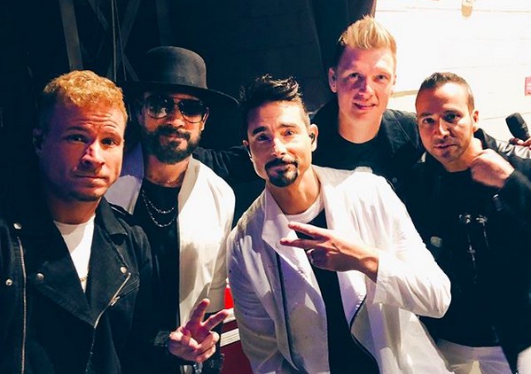 O músico Nick Carter com seus colegas de Backstreet Boys (Foto: Instagram)