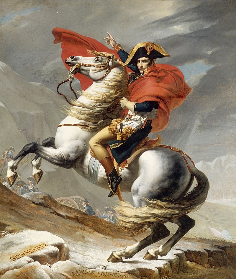 First Consul Napoleon Crossing the Alps at the Great Saint Bernard Pass, by Jacques-Louis David, 1800 (Photo: Public domain)