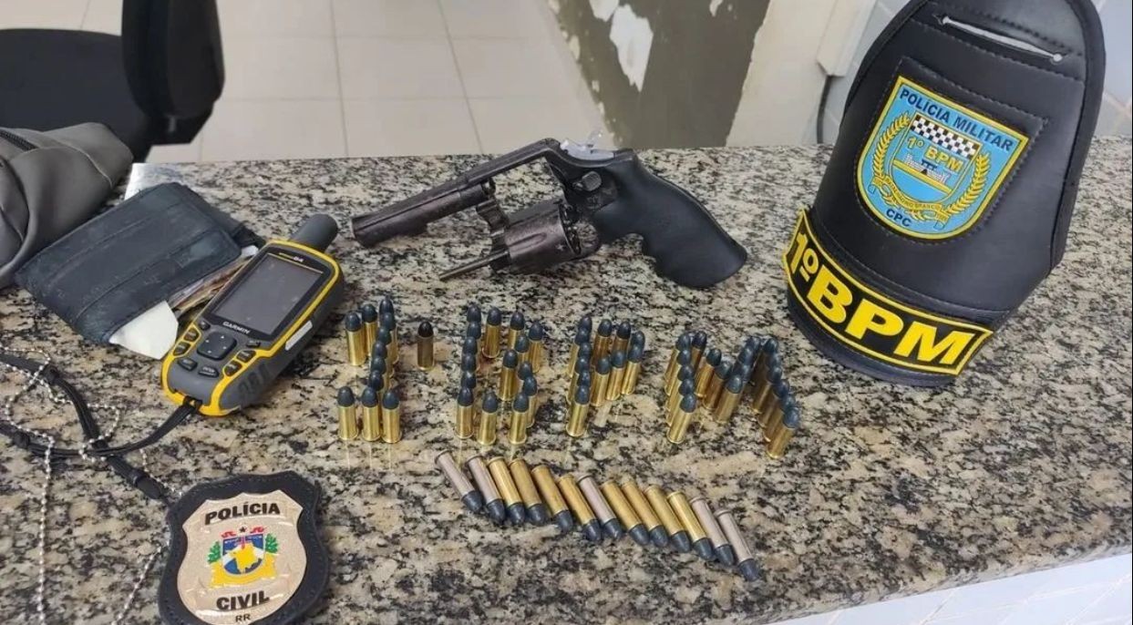 Homem é preso ao ser flagrado com arma de fogo e 70 munições em Boa Vista