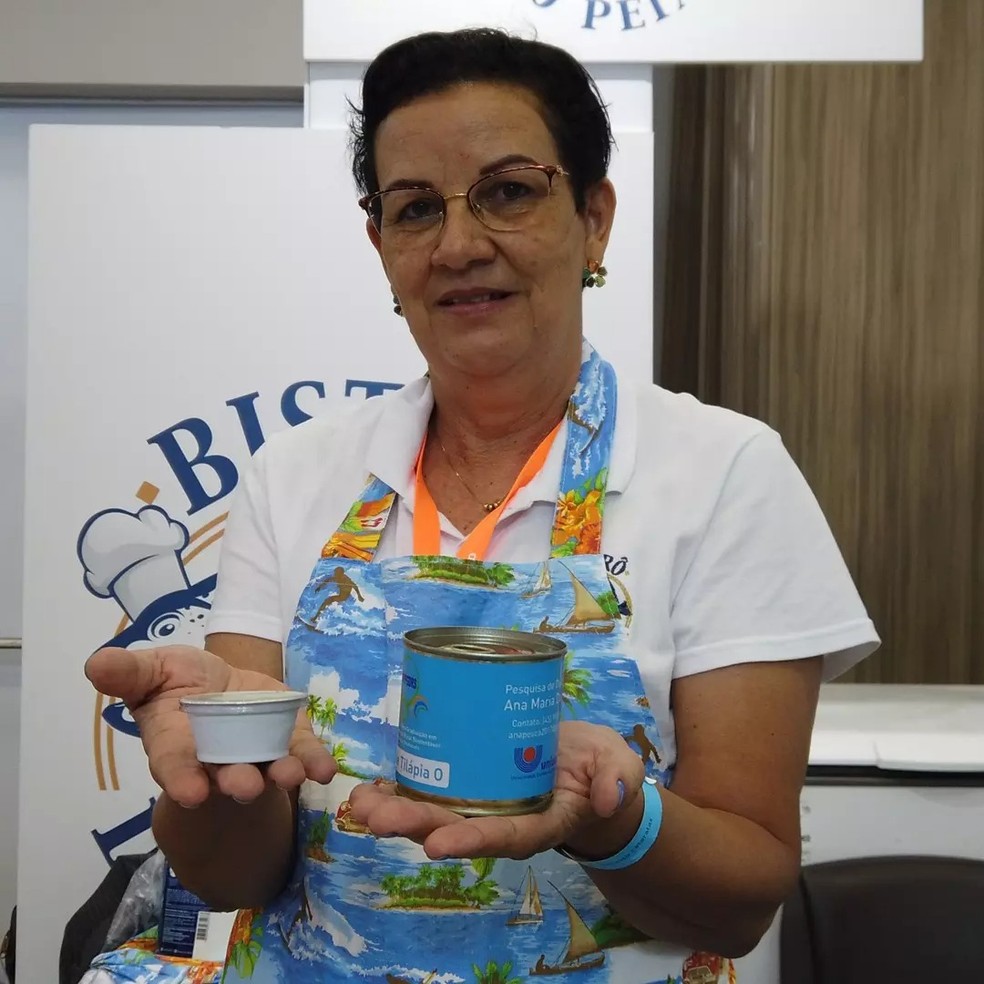 Ana apresentou o produto em Feira Internacional de Pescados  — Foto: Arquivo Ana Maria Silva 