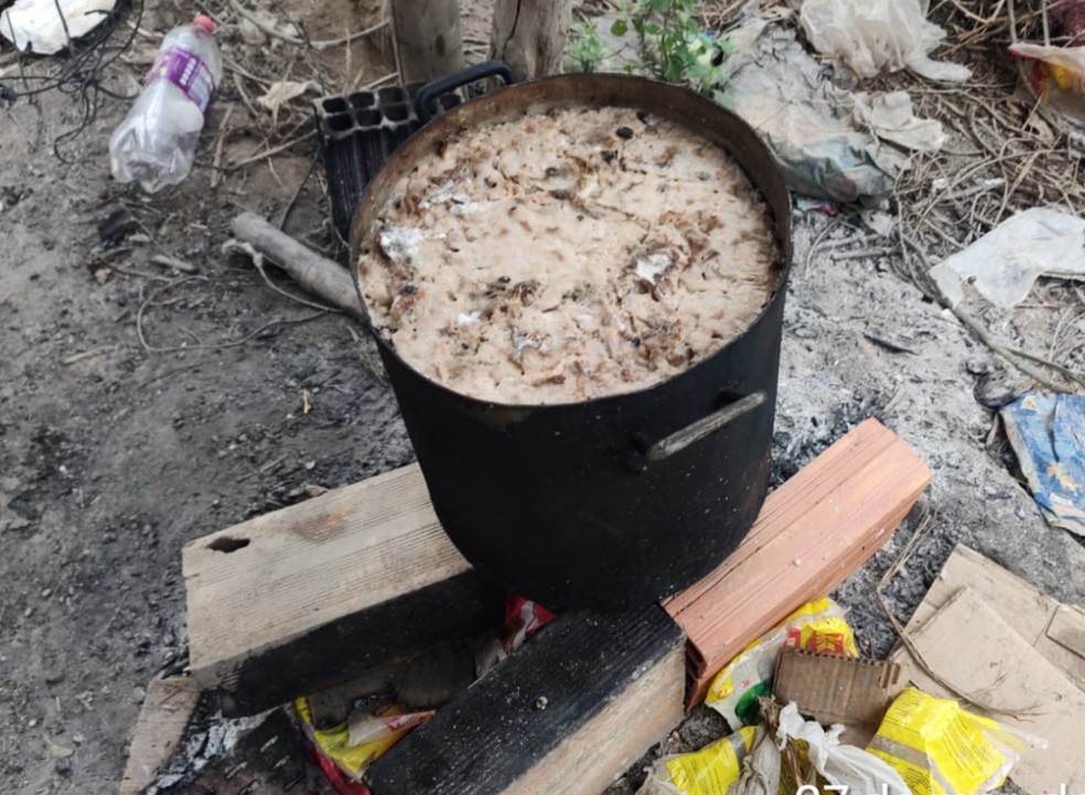 Segundo testemunhas, a comida servida ao trabalhador era a mesma entregue aos porcos — Foto: Divulgação