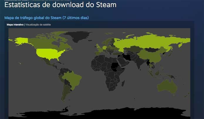 Mapa do Steam mostra servidores do Steam (Foto: Reprodução/Felipe Vinha)