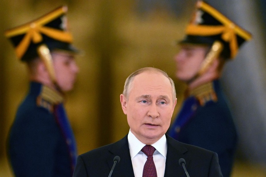 Presidente da Rússia, Vladimir Putin, durante discurso no Kremlin