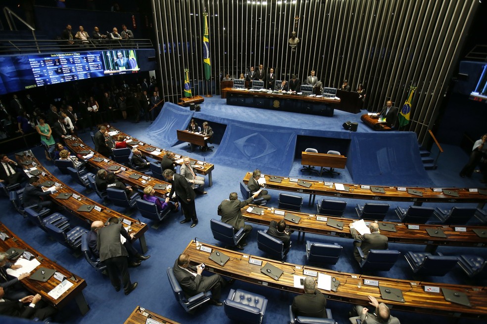 Plenário do Senado durante votação sobre afastamento de Aécio Neves (Foto: Dida Sampaio/Estadão Conteúdo)
