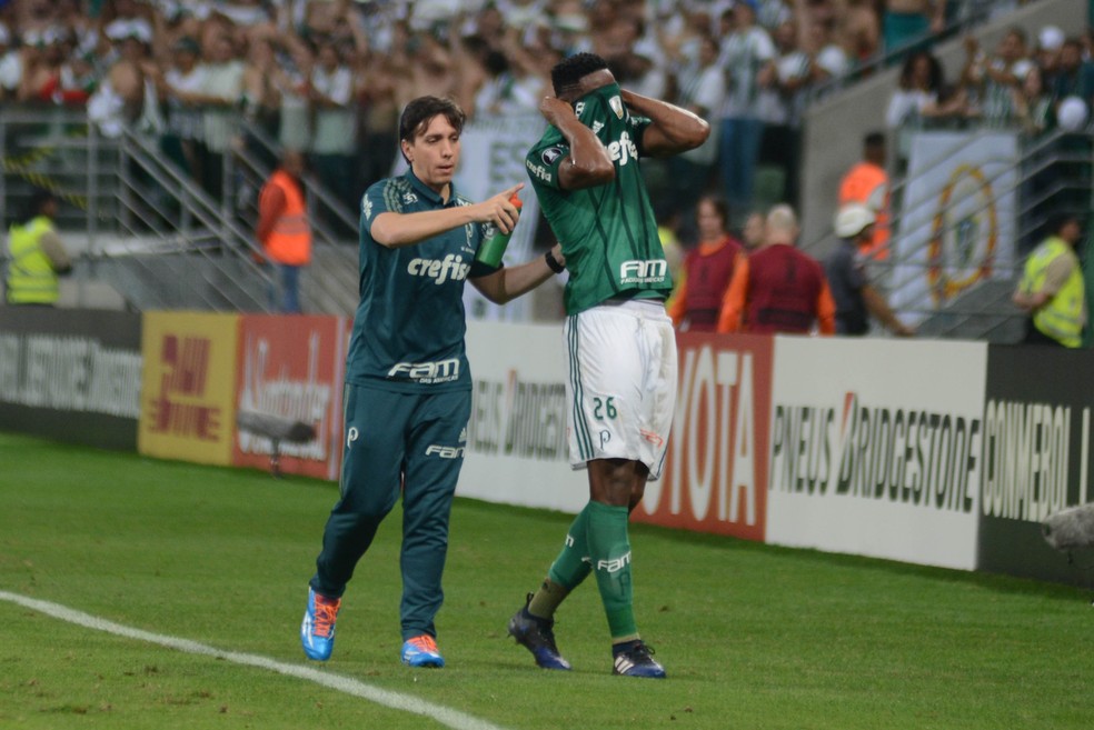 Chorando, Mina deixa jogo que tirou time da Libertadores (Foto: Antonio Cícero/Photopress/Estadão Conteúdo)