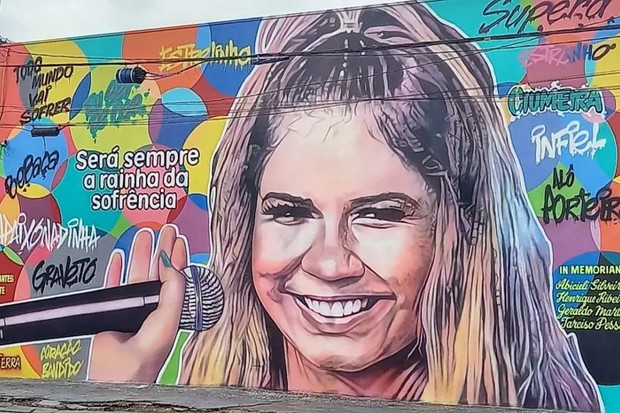 Marilia Mendonça ganha grafite em São Paulo (Foto: Reprodução/Instagram)