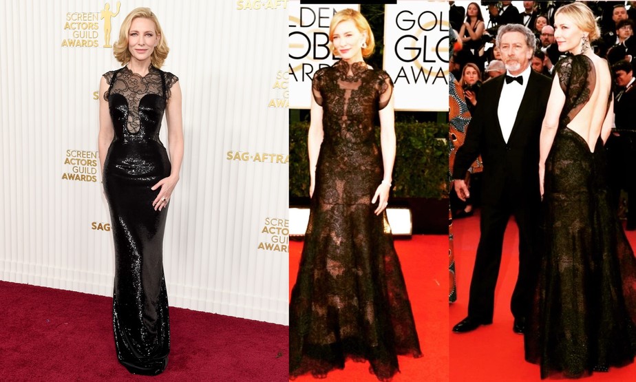 Cate Blanchett repete vestido Armani no SAG Awards 2023