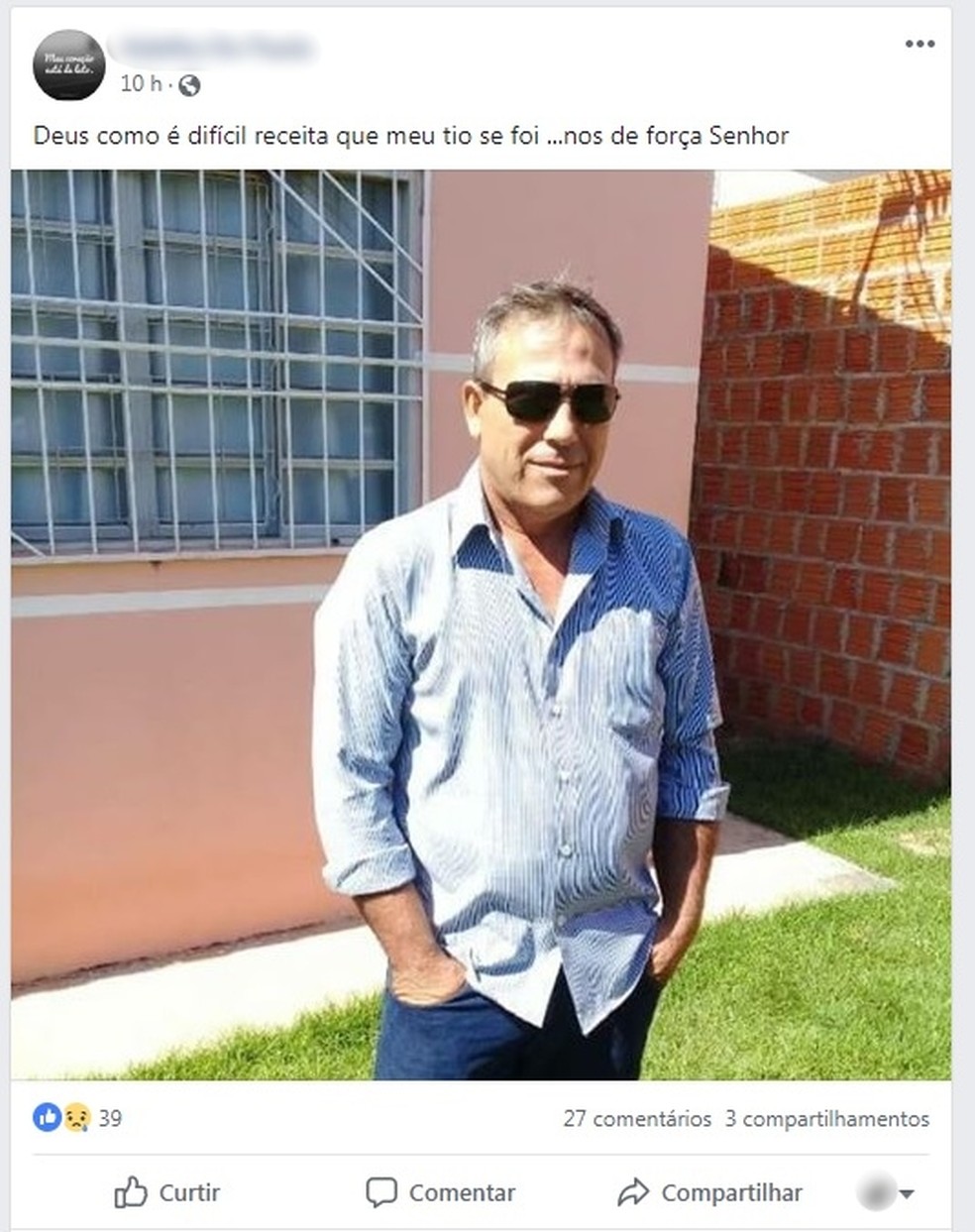 Enedil foi encontrado morto dentro de residência em Cuiabá — Foto: Facebook/Reprodução