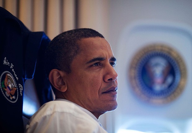 Presidente Barack Obama dentro do Air Force One (Foto:  The White House/Getty Images)