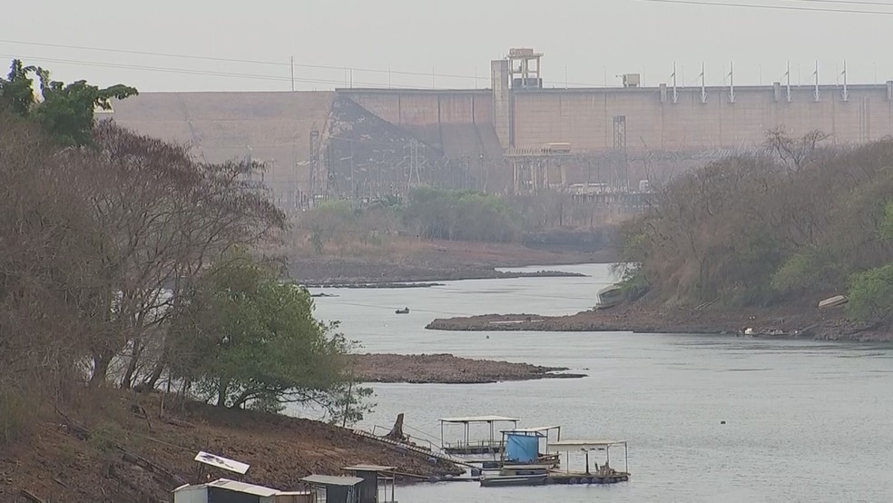 Hidrelétrica de Água Vermelha em setembro de 2021 — Foto: Reprodução/TV TEM 