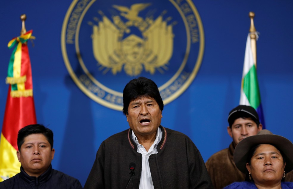 Evo Morales renuncia à presidência da Bolívia — Foto: Reuters/Carlos Garcia Rawlins