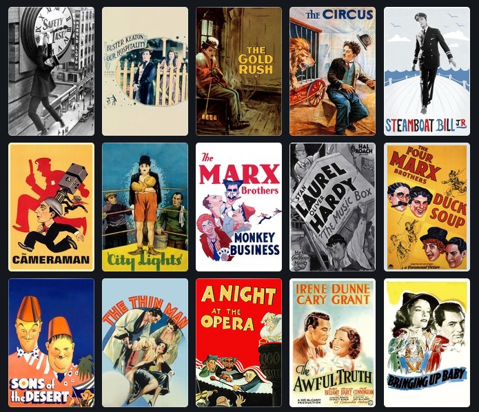 Os cartazes dos filmes presentes na lista de 100 comédias recomendadas pelo cineasta Edgar Wright (Foto: Reprodução)