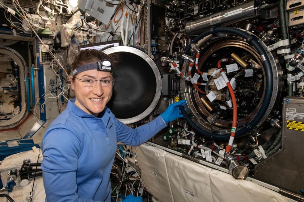 Astronauta Christina Koch pode bater recorde de permanÃªncia de mulher no espaÃ§o â€” Foto: Nasa
