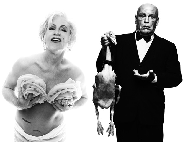 Malkovich como Marilyn Monroe e Alfred Hitchcock (Foto: Reprodução)