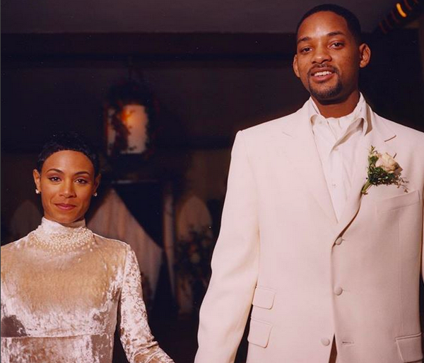 A foto do casamento de Will Smith com Jada Pinkett Smith, ocorrido em 31 de dezembro de 1997 (Foto: Instagram)