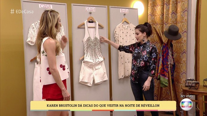 A estilista dá exemplos de look para o réveillon (Foto: TV Globo)