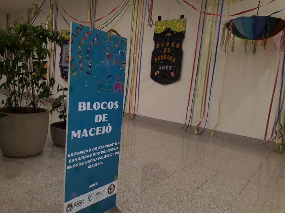 História do carnaval de Maceió é exposta em ação cultural em shopping da capital alagoana — Foto: Ascom/Fmac